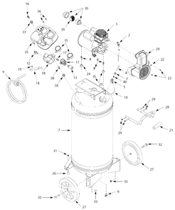 Air-Compressor Parts Diagram and Parts List for WL611702  Campbell Hausfeld Compressor